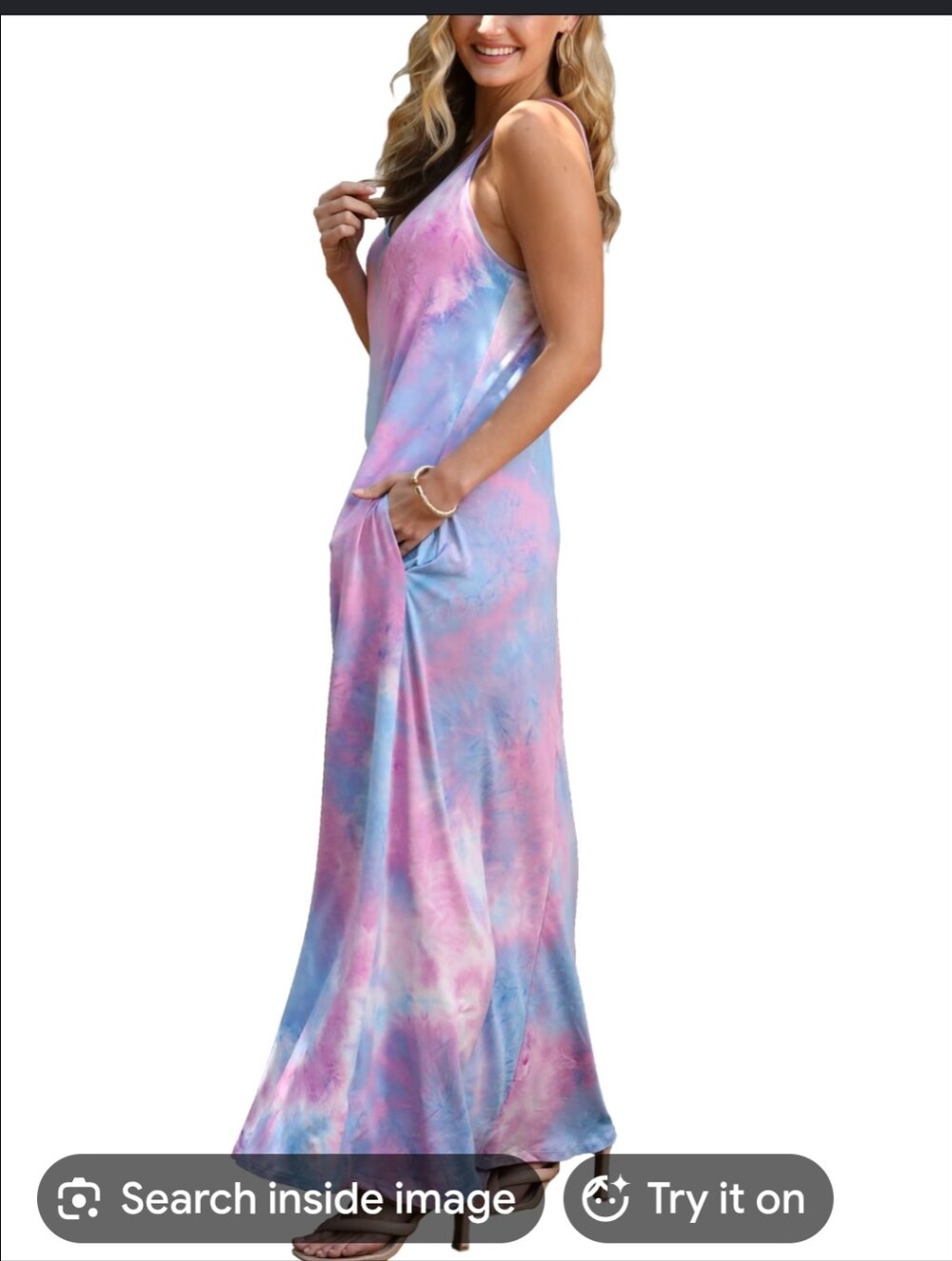 Tie-Dye Maxi Dress - Blue and Pink